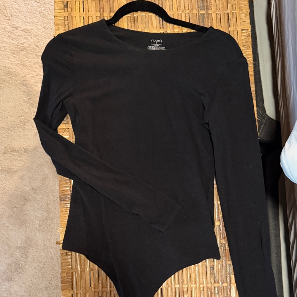 Black nuuds cotton crewneck bodysuit